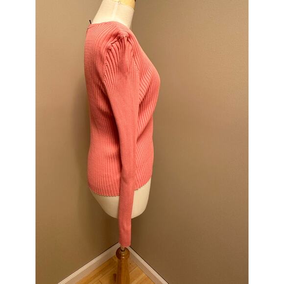 Lulus Dynamic Duo Pink and Red Color Block Ribbed Cardigan Sweater Sz XL - Picture 3 of 9